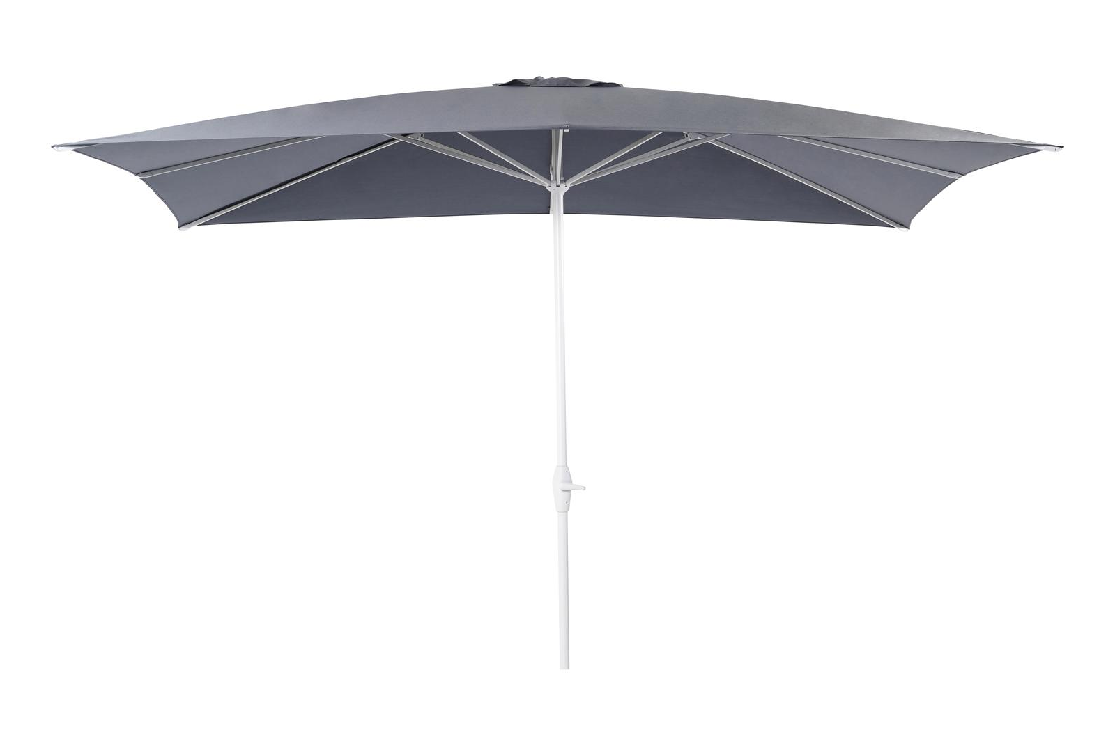 Viola staanparasol in wit aluminium met grijs weather+ softtouch parasoldoek - L1 300 x L2 400 cm (zonder voet)