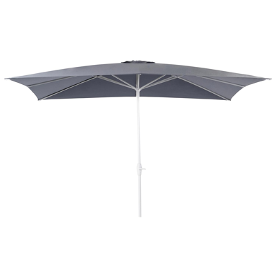 Parasol droit Viola en aluminium blanc avec toile de parasol en weather+ softtouch gris - Larg1 300 x Larg2 400 cm (sans pied de parasol)