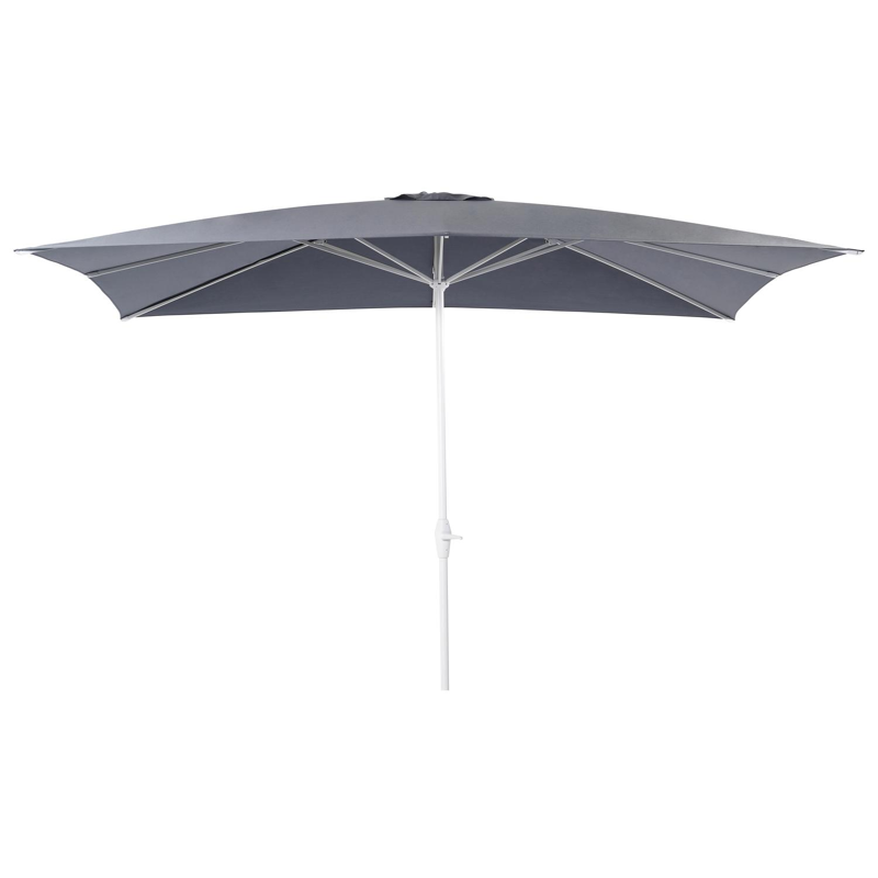 Viola staanparasol in wit aluminium met grijs weather+ softtouch parasoldoek - L1 300 x L2 400 cm (zonder voet)