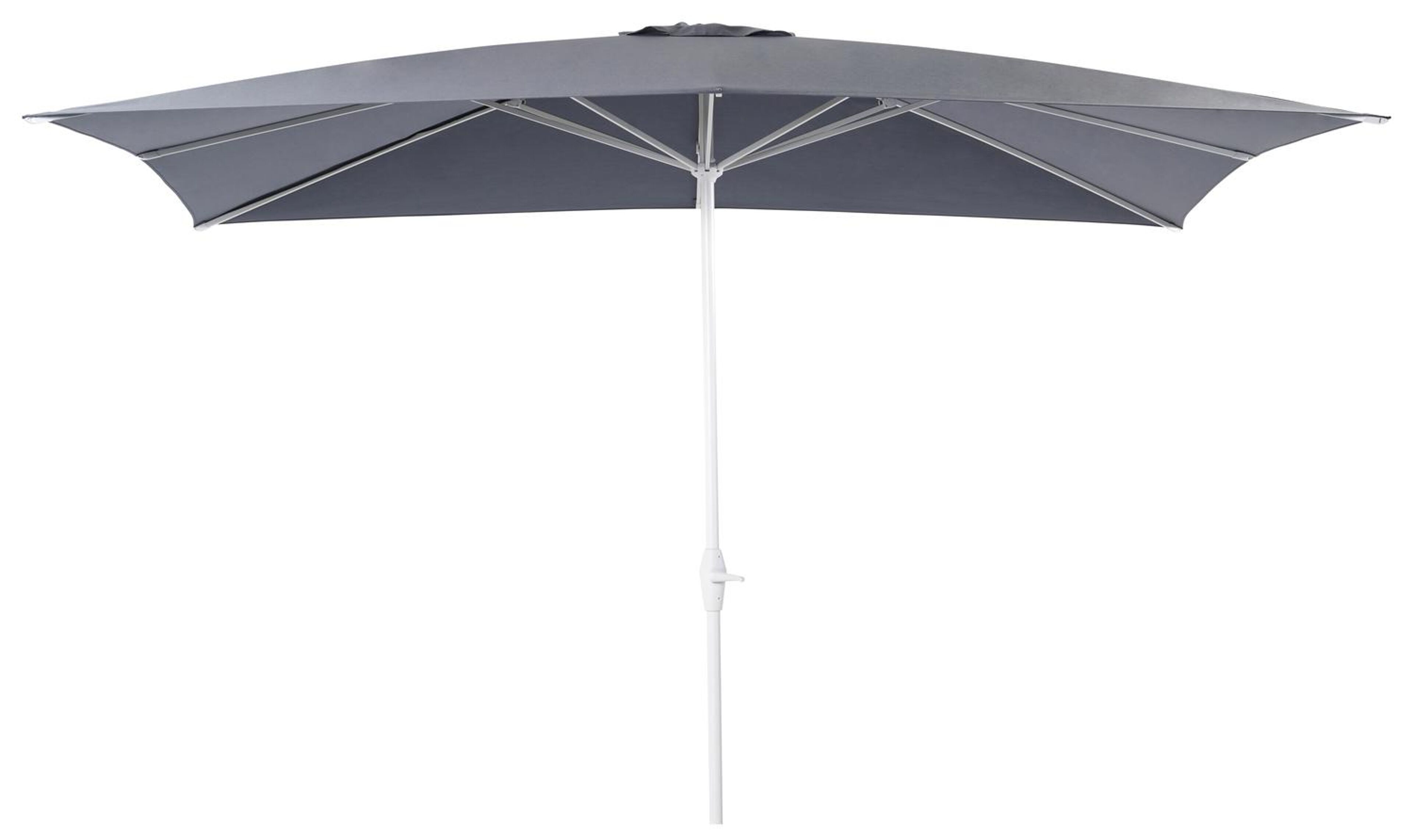 Parasol droit Viola en aluminium blanc avec toile de parasol en weather+ softtouch gris - Larg1 300 x Larg2 400 cm (sans pied de parasol)