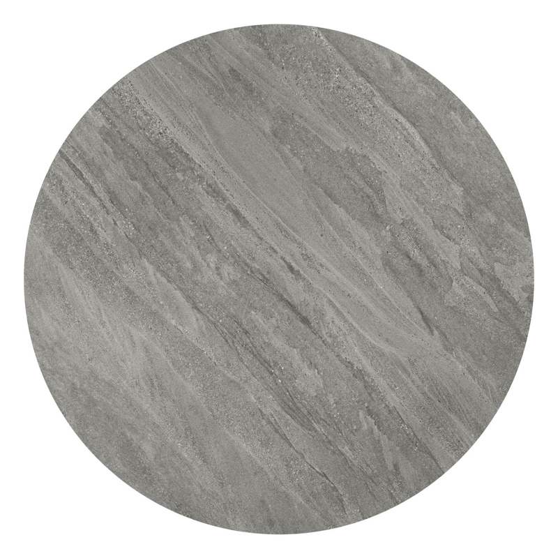 Amico tuintafel rond in beige aluminium en volkeramiek Aspen Grey - Dia. 148 x H 73.5 cm