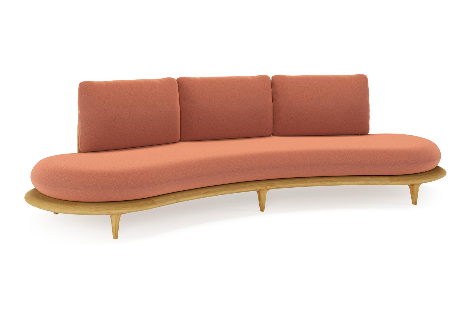 Bomero loungebank in teak met heritage rust all weather sunbrella® luxe kussen