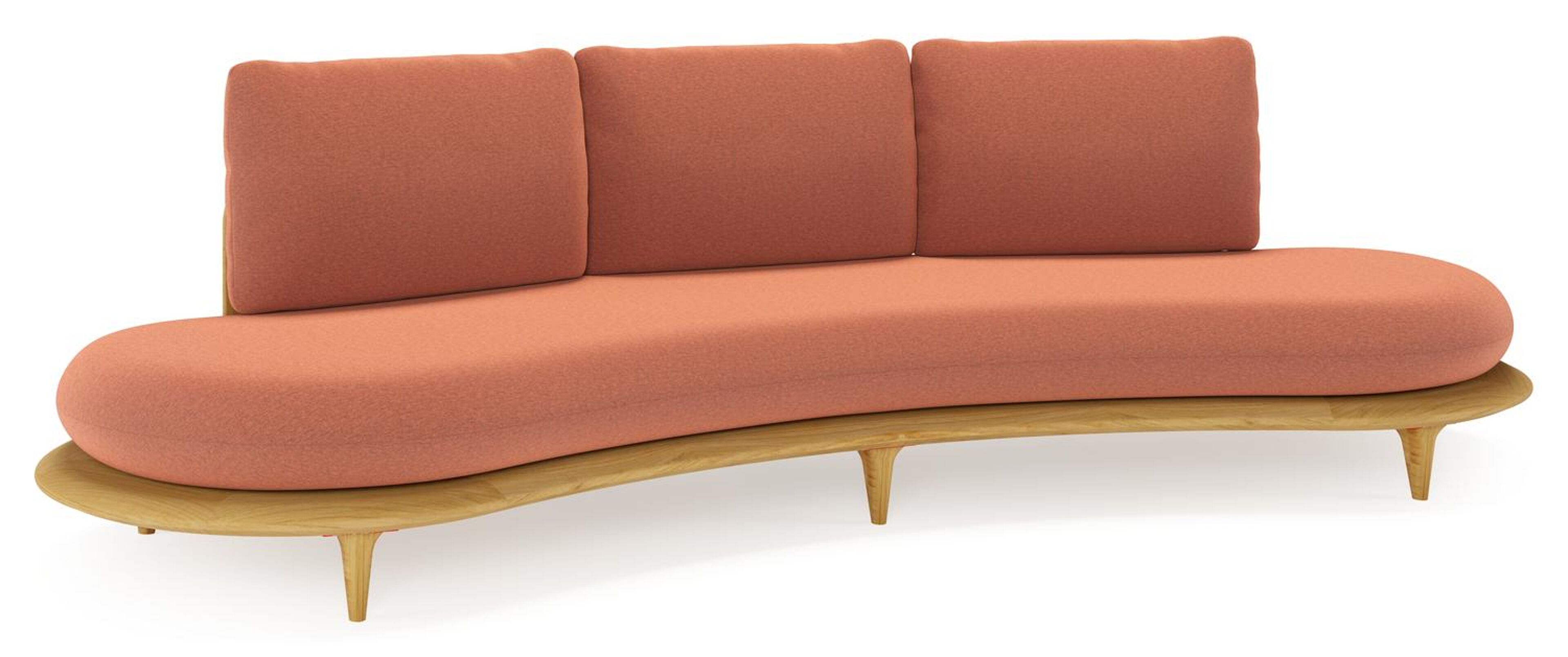 Bomero loungebank in teak met heritage rust all weather sunbrella® luxe kussen