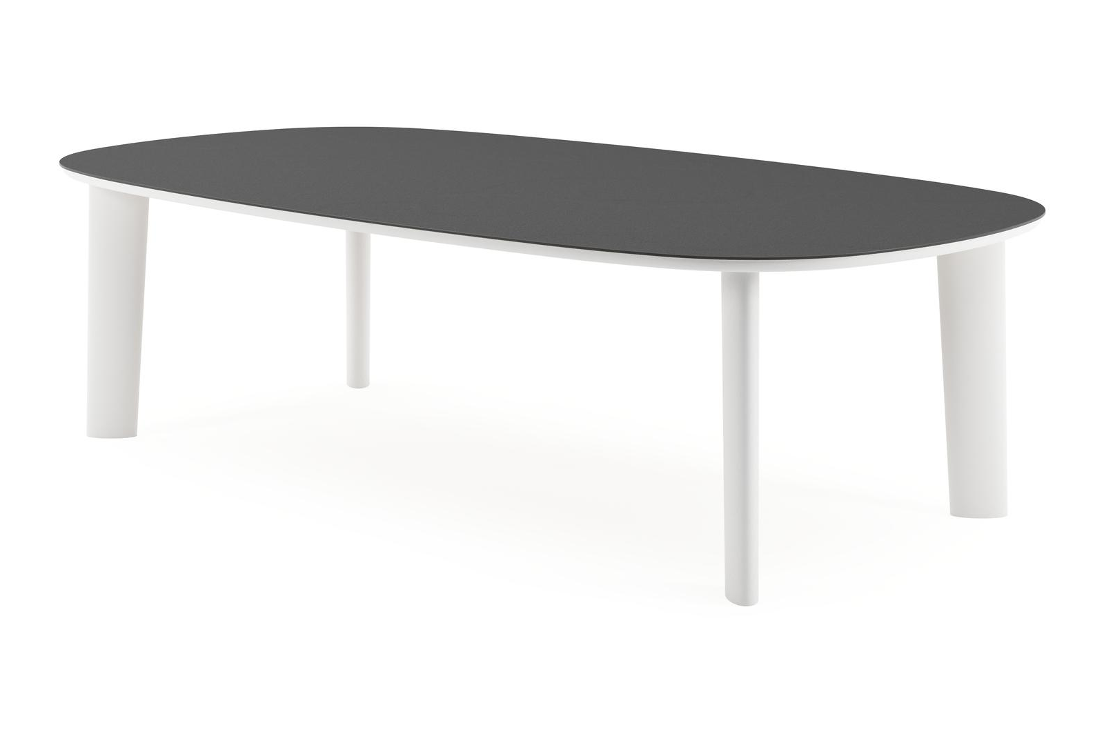 Amico tuintafel bombo xl in wit aluminium en volkeramiek Nero Black - L 270 x B 148 x H 73.5 cm