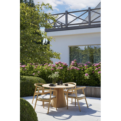 Tribola tuintafel in teak - Dia. 120 x H 75 cm