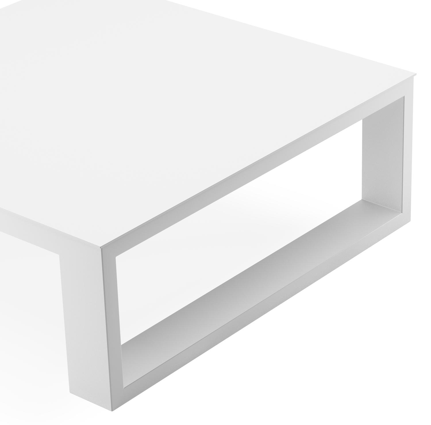 Verato hoektafel in wit aluminium - L 88 x B 88 x H 32 cm
