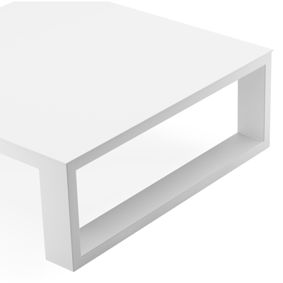 Table d'angle Verato en aluminium blanc - Lg 88 x larg. 88 x H 32 cm
