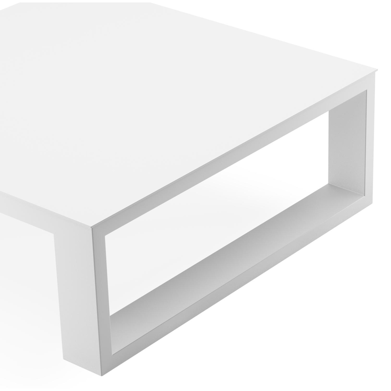 Verato hoektafel in wit aluminium - L 88 x B 88 x H 32 cm