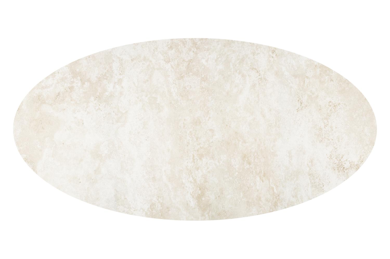 Fano tuintafel ovaal in zwart aluminium en volkeramiek Rapolano L 290 x B 148 cm