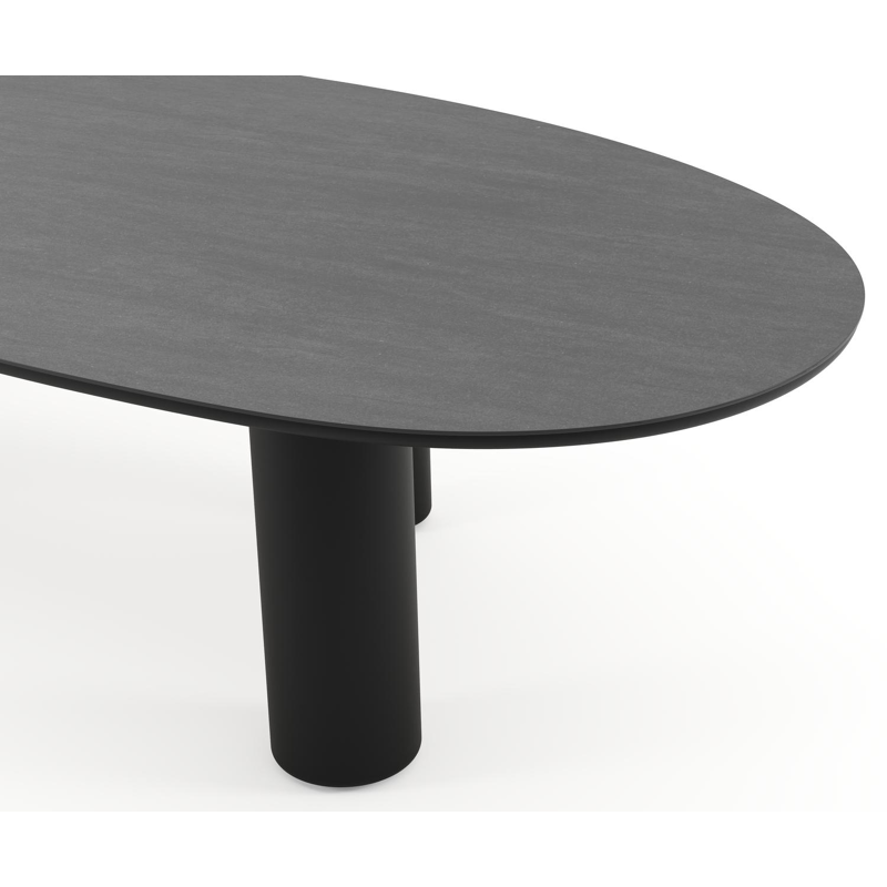 Amico tuintafel mango in zwart aluminium en volkeramiek Basalt Black - L 320 x B 140 x H 73.5 cm