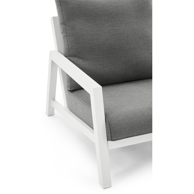 Zen'so loungeset in wit aluminium met grijs weather+ softtouch