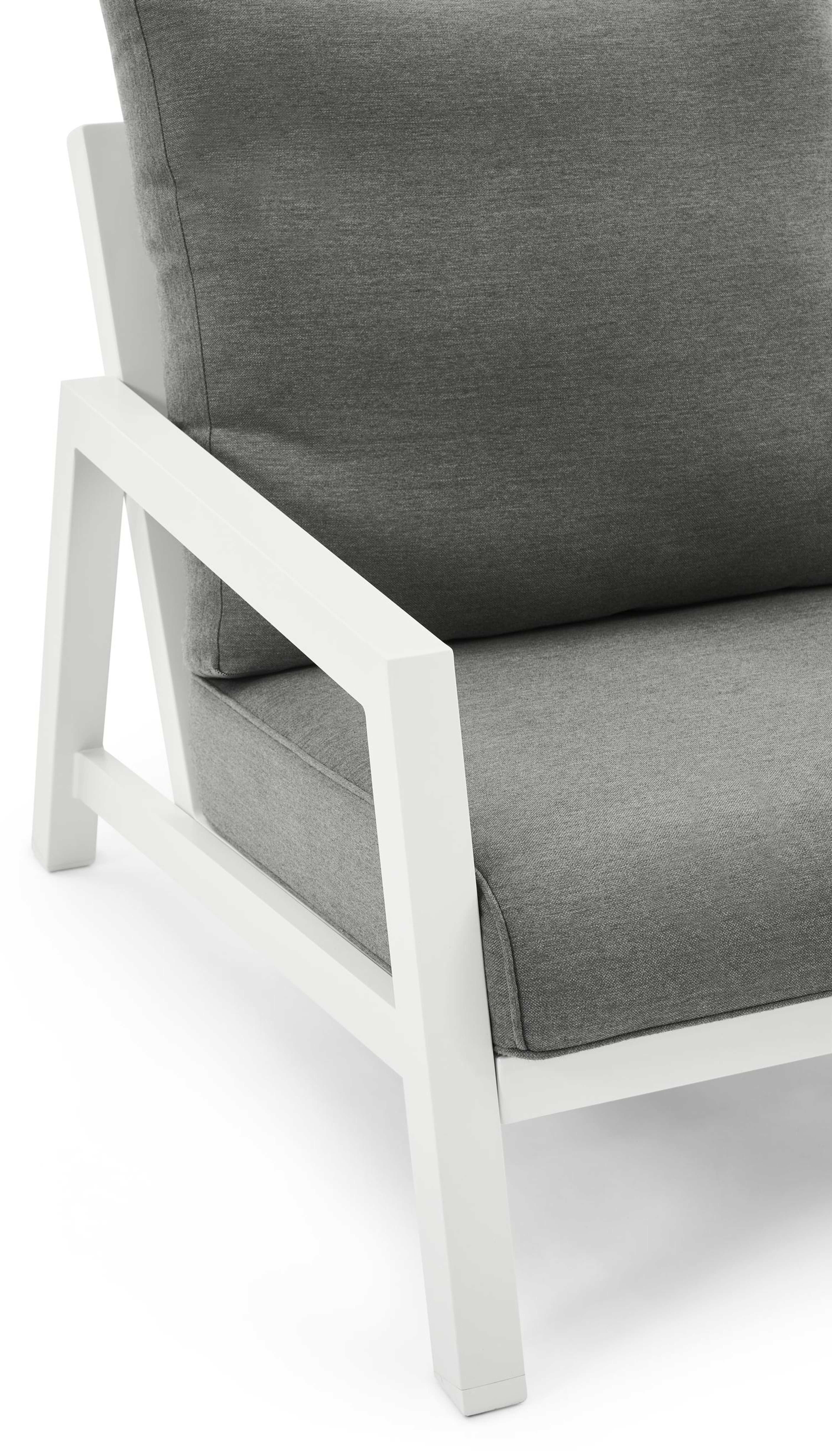 Zen'so loungeset in wit aluminium met grijs weather+ softtouch