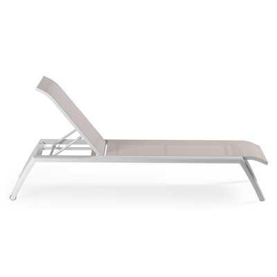 Bari verstelbaar ligbed in wit aluminium