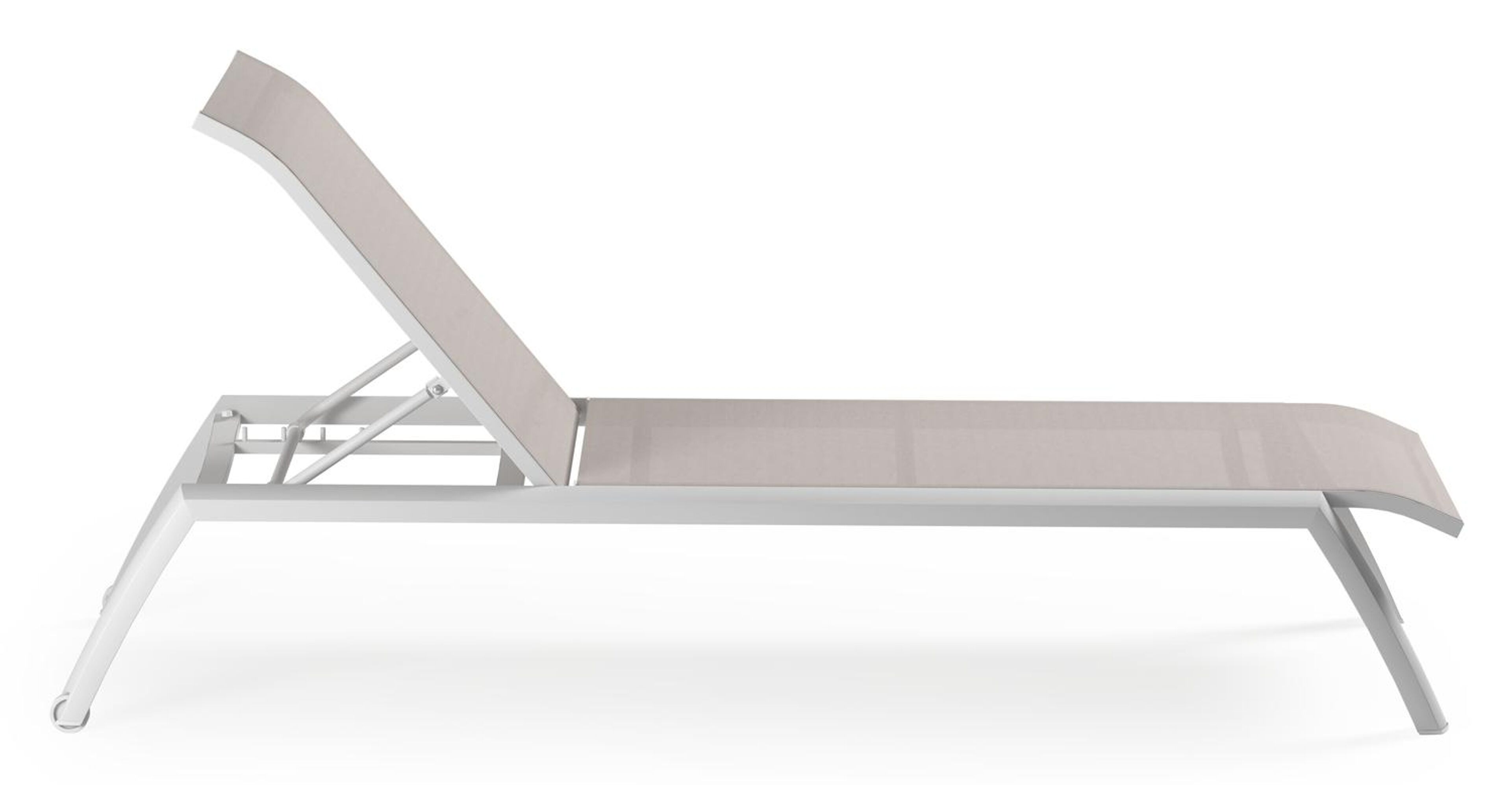 Bari verstelbaar ligbed in wit aluminium