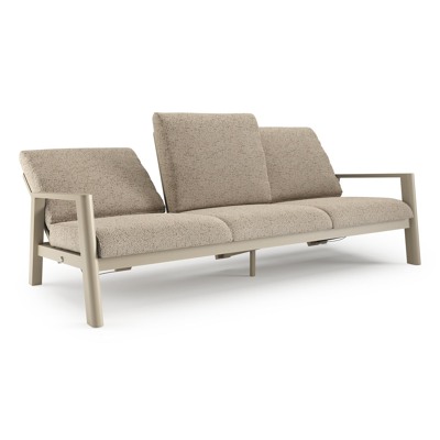 Canapé de jardin Cirello en aluminium beige et coussins en all weather cosytica bora jungle