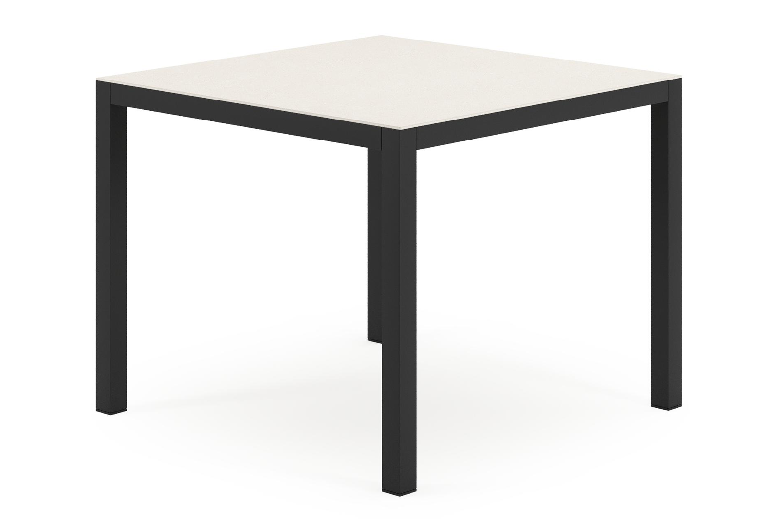 Feltro tuintafel vierkant in zwart aluminium en sintered stone crema minerale - L 92 x B 92 x H 74 cm