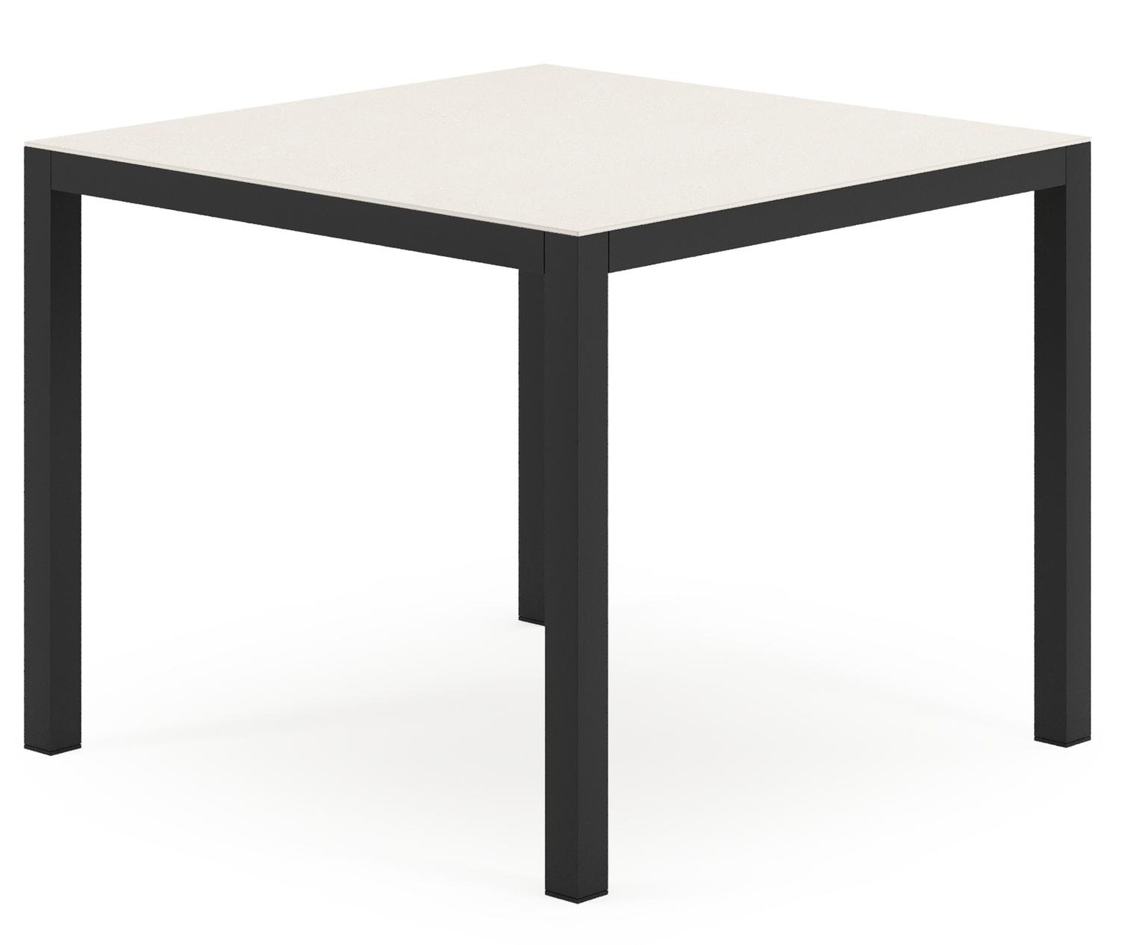 Feltro tuinset in zwart aluminium en crema minerale sintered stone met 4 Gerona tuinstoelen