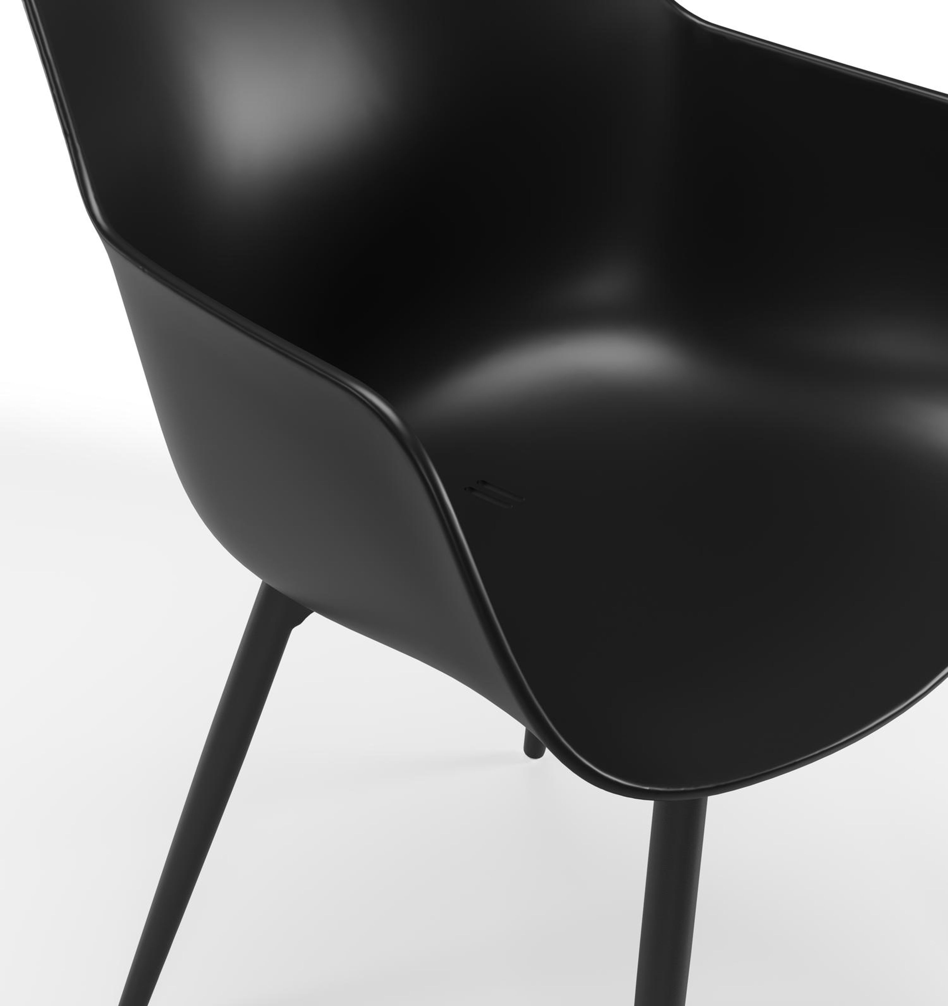 Paco tuinstoel in zwart aluminium en zwart kunststof