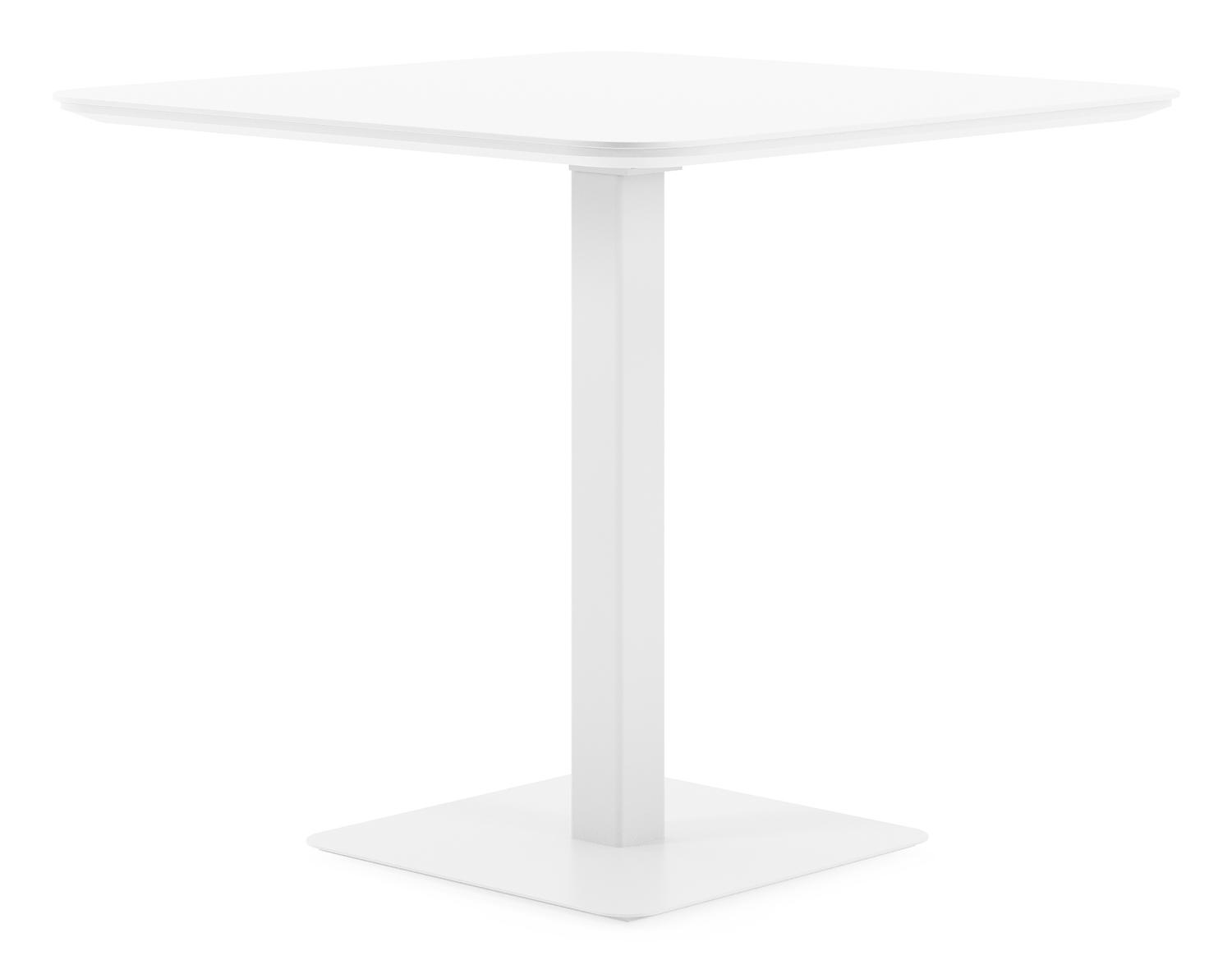 Fano kantelbare tuintafel afgerond vierkant in wit aluminium - L 80 x B 80 x H 73 cm