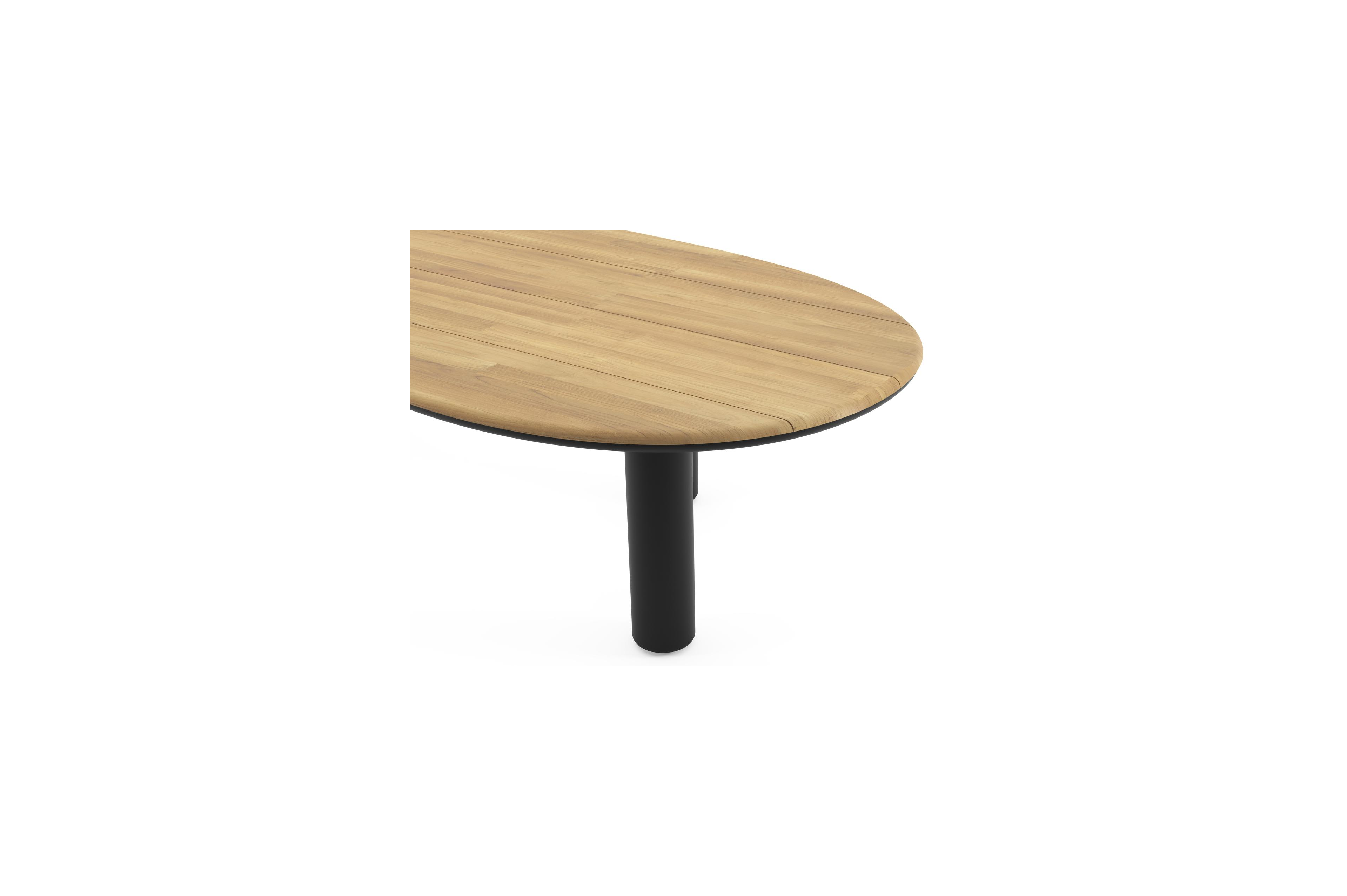 Amico tuintafel organisch in zwart aluminium en teak - L 320 x B 145 x H 73.5 cm