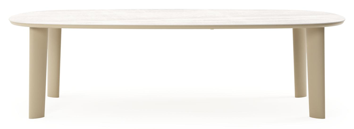 Amico tuintafel bombo xl in beige aluminium en volkeramiek Taj Mahal - L 270 x B 148 x H 73.5 cm