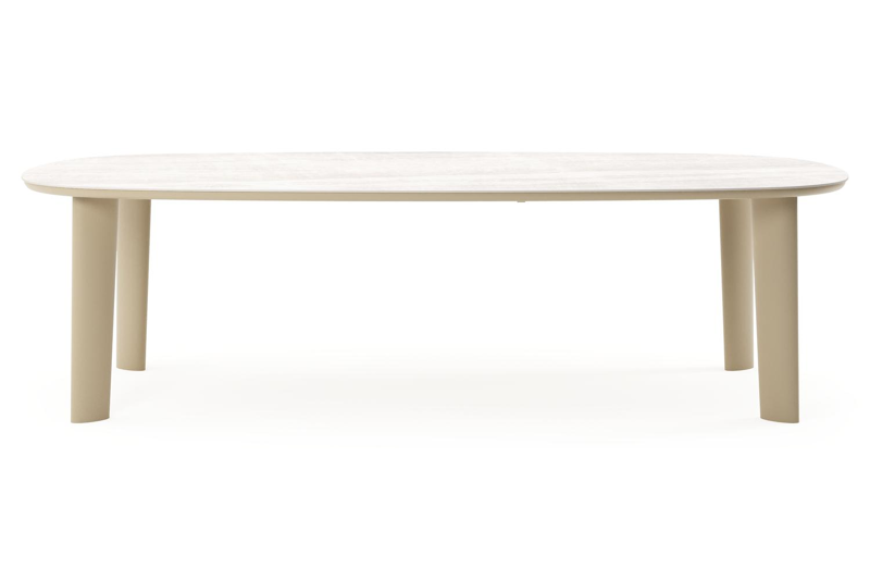 Amico tuintafel bombo xl in beige aluminium en volkeramiek Taj Mahal - L 270 x B 148 x H 73.5 cm