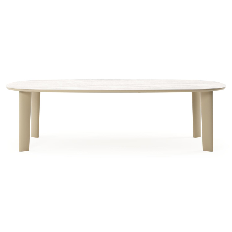 Amico tuintafel bombo xl in beige aluminium en volkeramiek Taj Mahal - L 270 x B 148 x H 73.5 cm