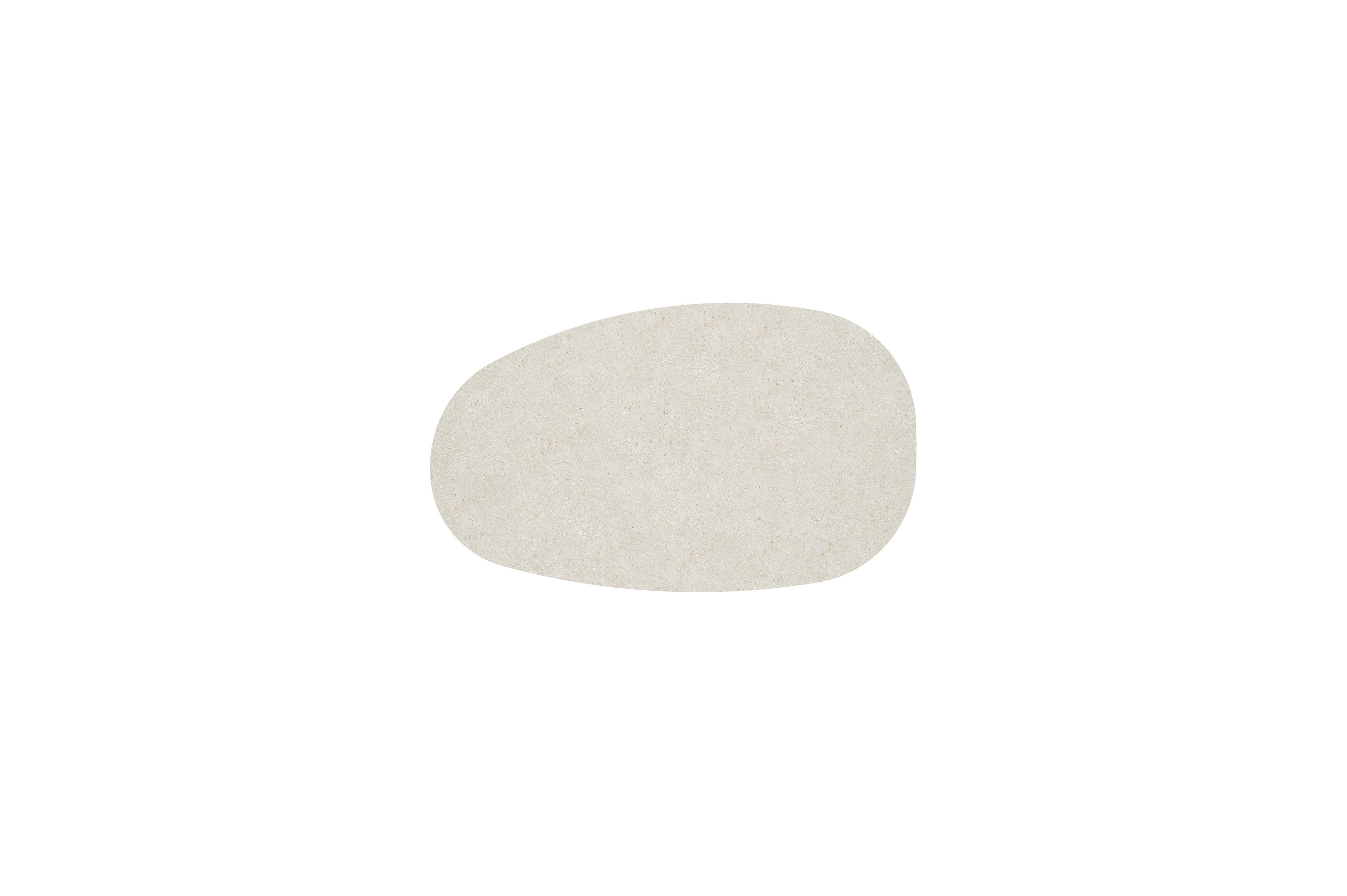 Donato loungetafel organisch in beige aluminium en volkeramiek Shilin - L 151 x B 90 x H 24.5 cm