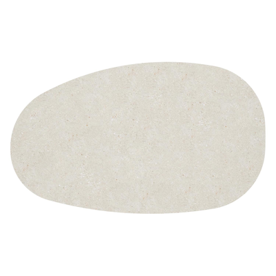 Donato loungetafel organisch in beige aluminium en volkeramiek Shilin - L 151 x B 90 x H 24.5 cm