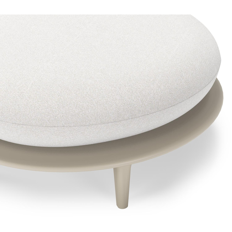 Pouf Bomero en aluminium beige et coussins en all weather solica soul optik
