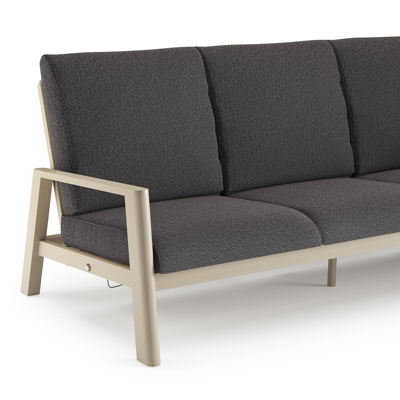 Cirello loungebank in beige aluminium met firenze tunder all weather solica kussen