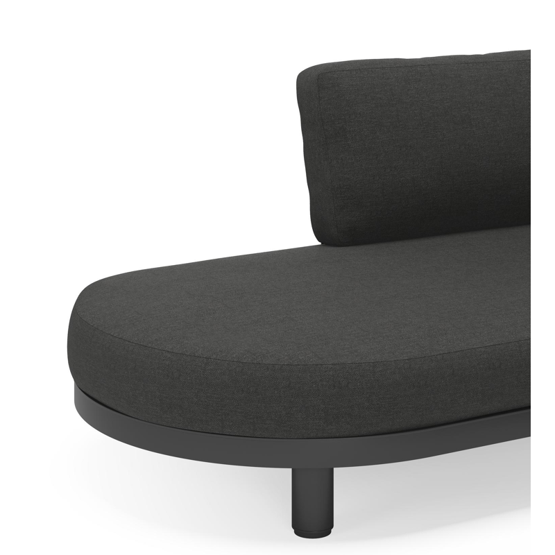 Donato loungehoek in zwart aluminium en met chartres pearl all weather sunbrella® luxe kussens