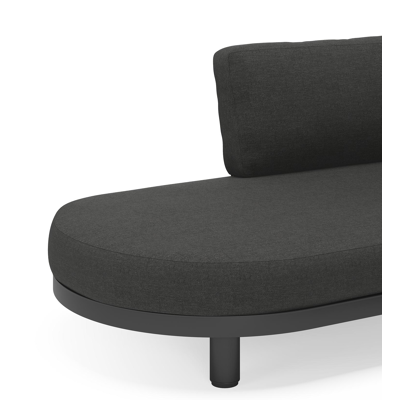 Donato loungehoek in zwart aluminium en met chartres pearl all weather sunbrella® luxe kussens