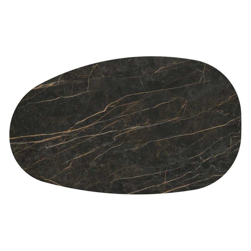 Donato loungetafel in zwart aluminium en black obsession volkeramiek - L 151 x B 90 x H 25 cm