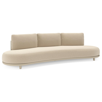 CanapÃ© de jardin Lomano en aluminium beige et corde luxe plate tissÃ©e verticalement beige et coussins en all weather cosytica Althea Chalk