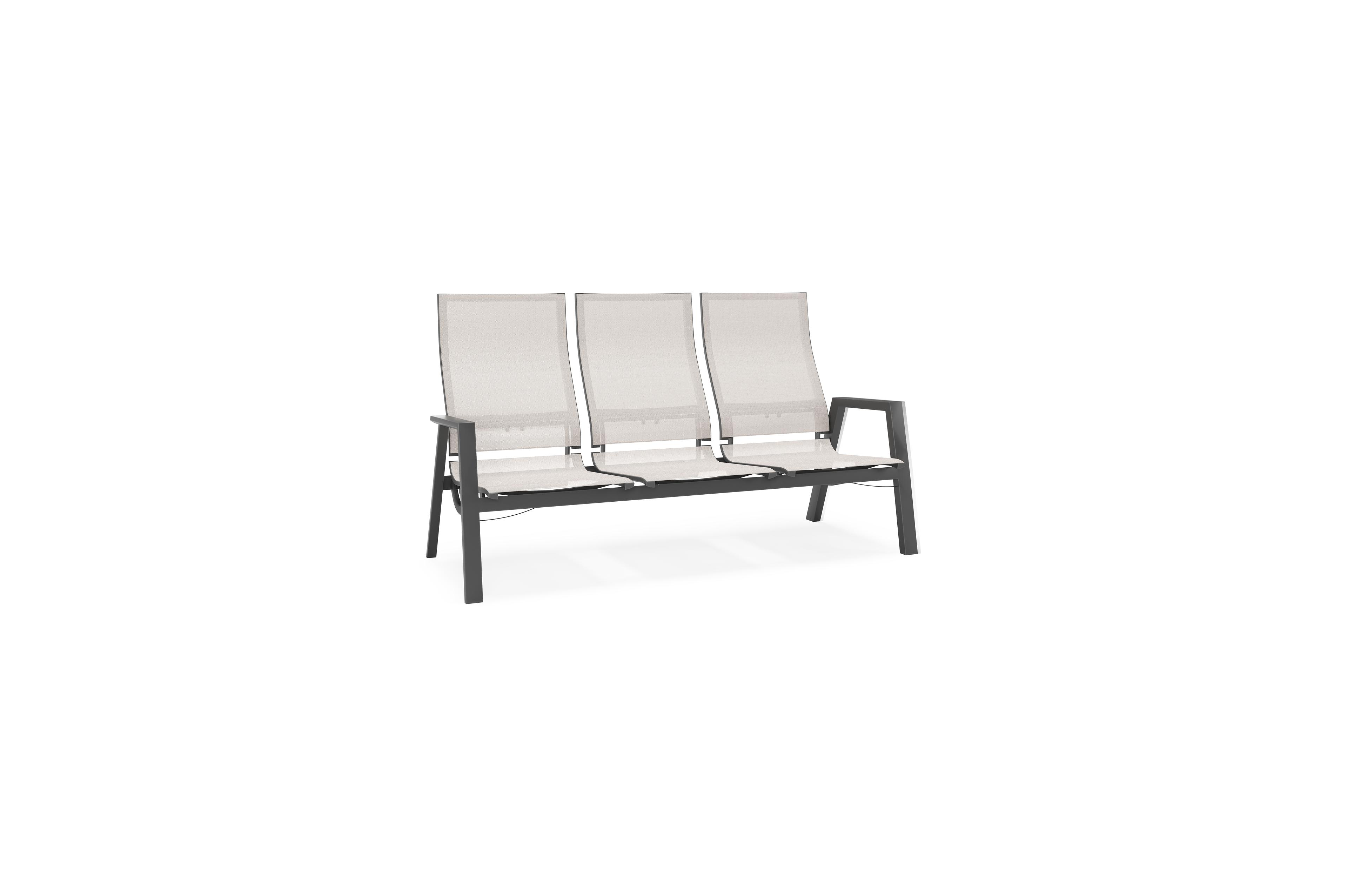 Prato loungebank in zwart aluminium met rustic weather+ softtouch kussen