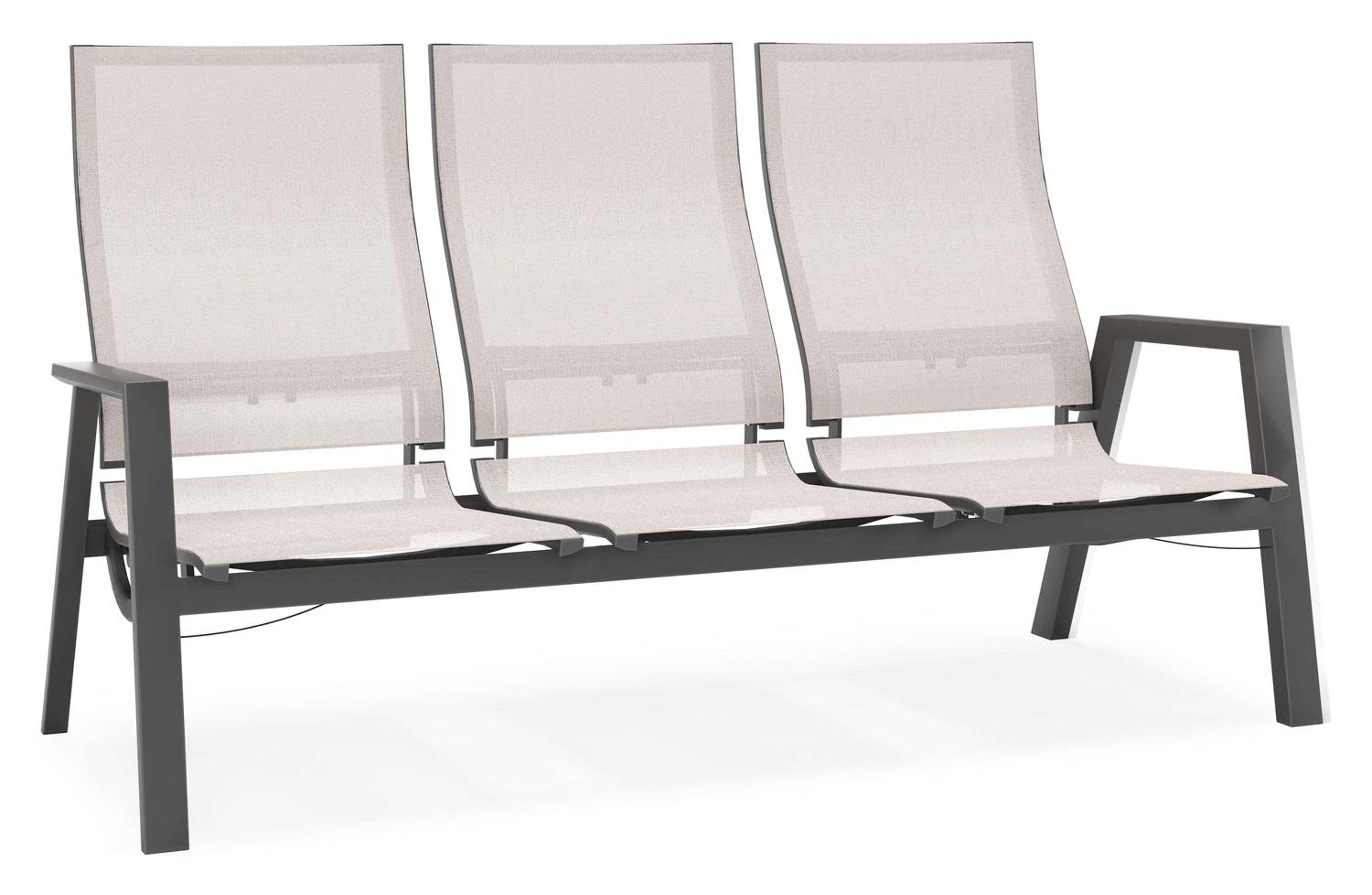 Prato loungebank in zwart aluminium met rustic weather+ softtouch kussen