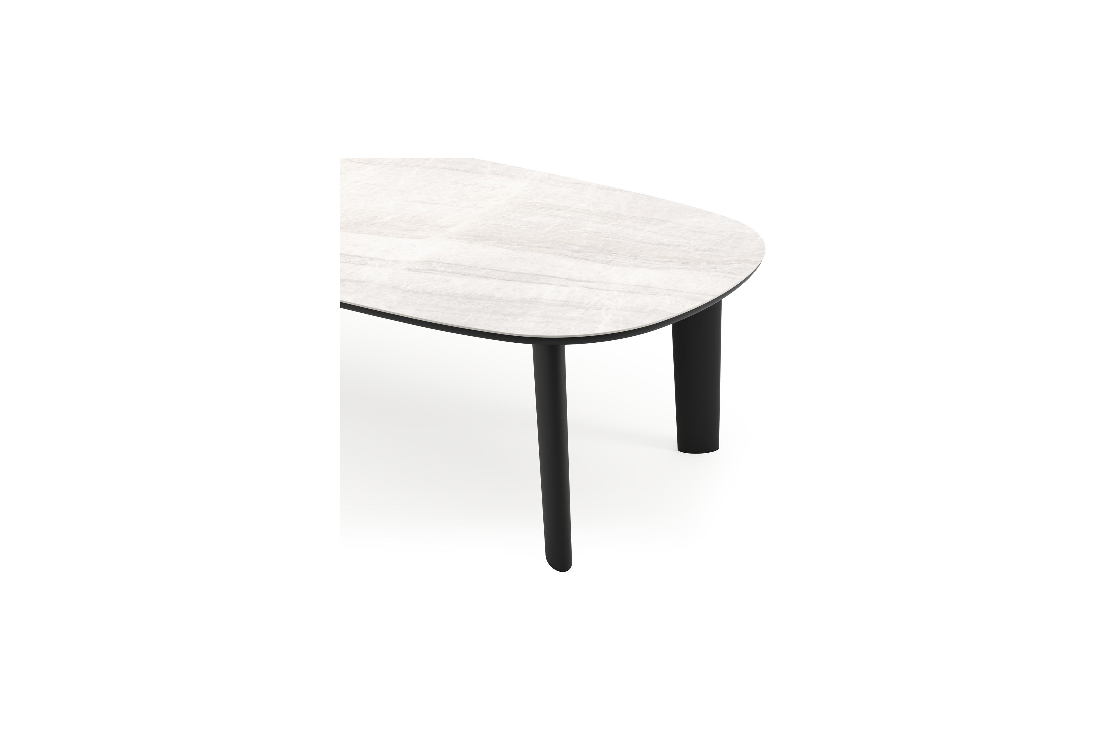 Amico tuintafel bombo in zwart aluminium en volkeramiek Taj Mahal - L 270 x B 125 x H 73.5 cm