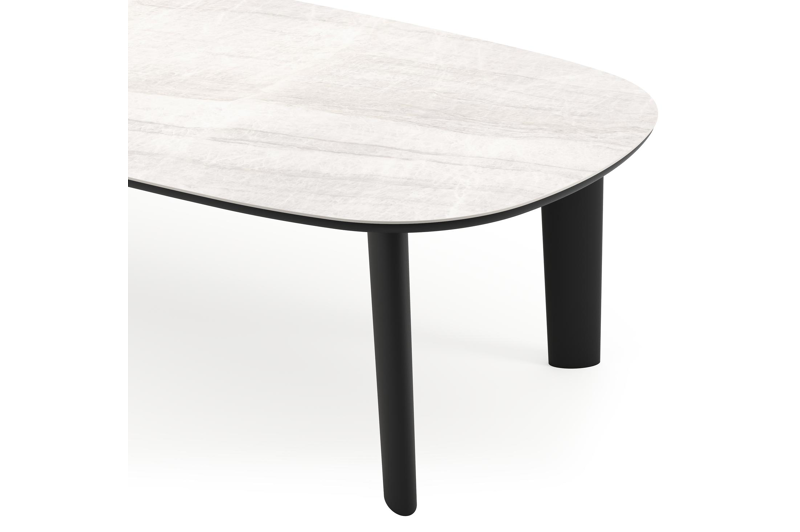 Amico tuintafel bombo in zwart aluminium en volkeramiek Taj Mahal - L 270 x B 125 x H 73.5 cm