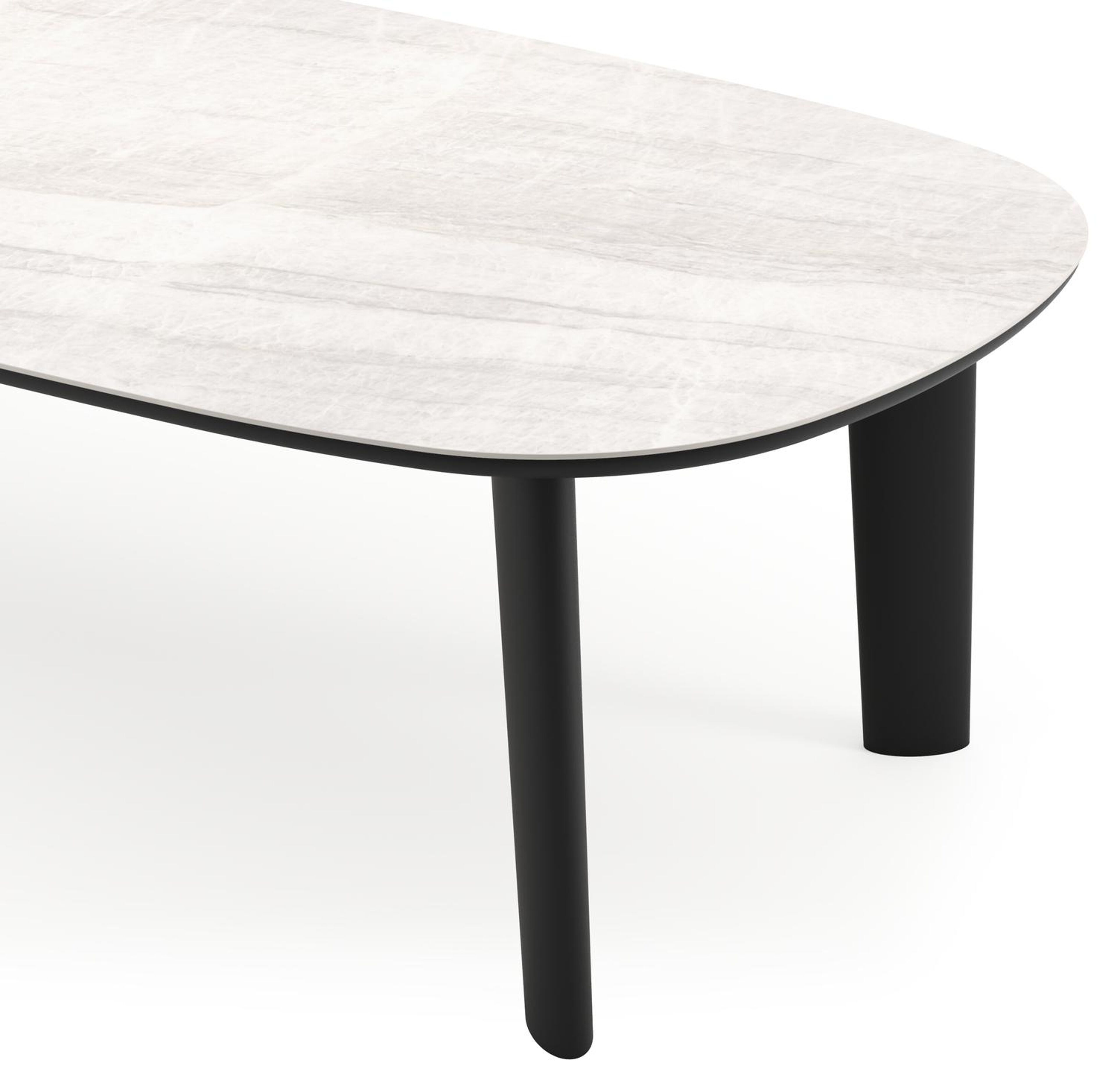Amico tuintafel bombo in zwart aluminium en volkeramiek Taj Mahal - L 270 x B 125 x H 74 cm