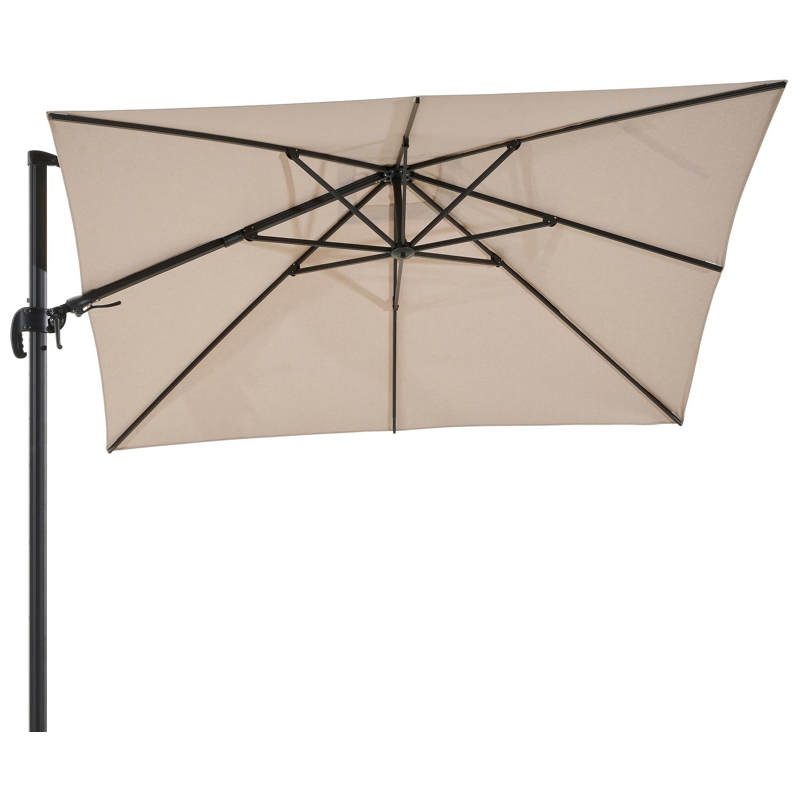 Avola zweefparasol met tiltfunctie in zwart aluminium met rustic weather+ softtouch parasoldoek - L1 300 x L2 300 cm (zonder voet)