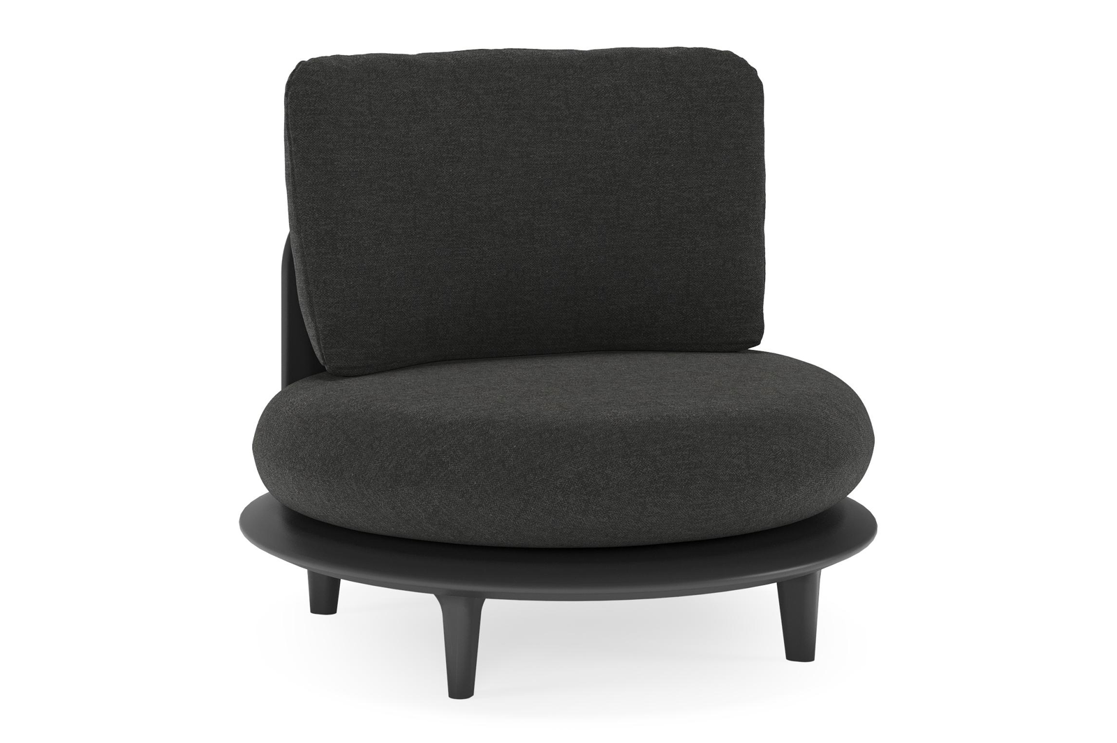 Bomero loungestoel in zwart aluminium met chartres sooty all weather sunbrella® luxe kussen