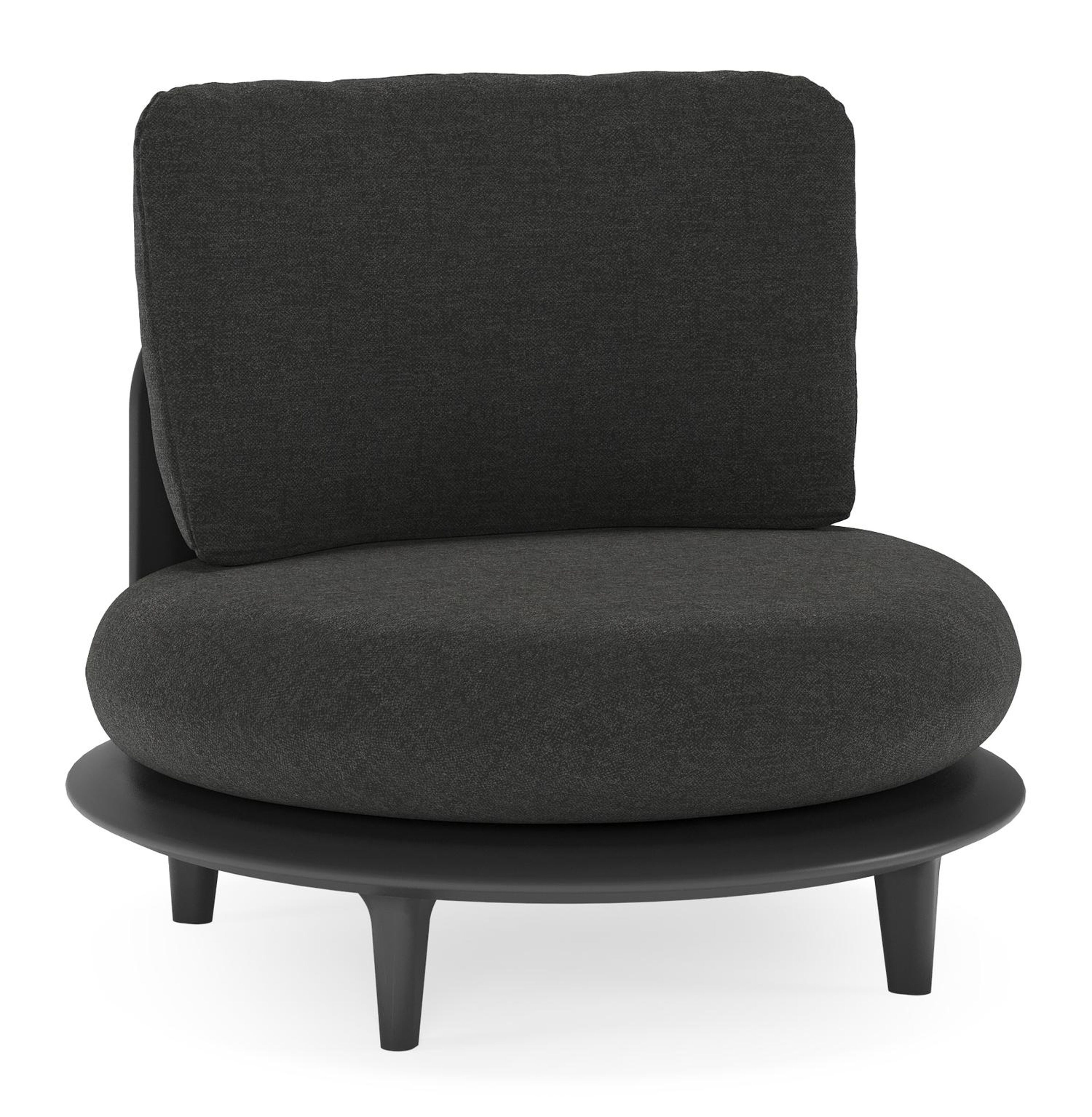 Bomero loungestoel in zwart aluminium met chartres sooty all weather sunbrella® luxe kussen