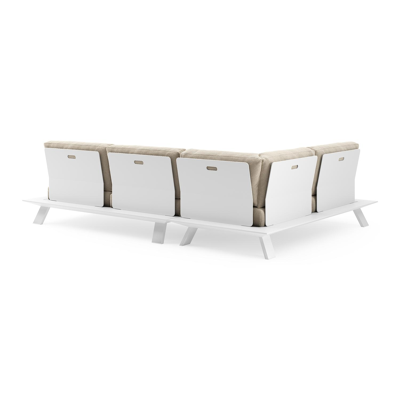 Cesano loungehoek in wit aluminium met althea chalk all weather Cosytica kussen