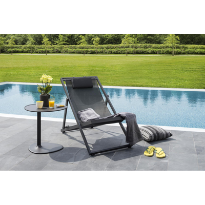 Cabana strandstoel in zwart aluminium met zwart textilene
