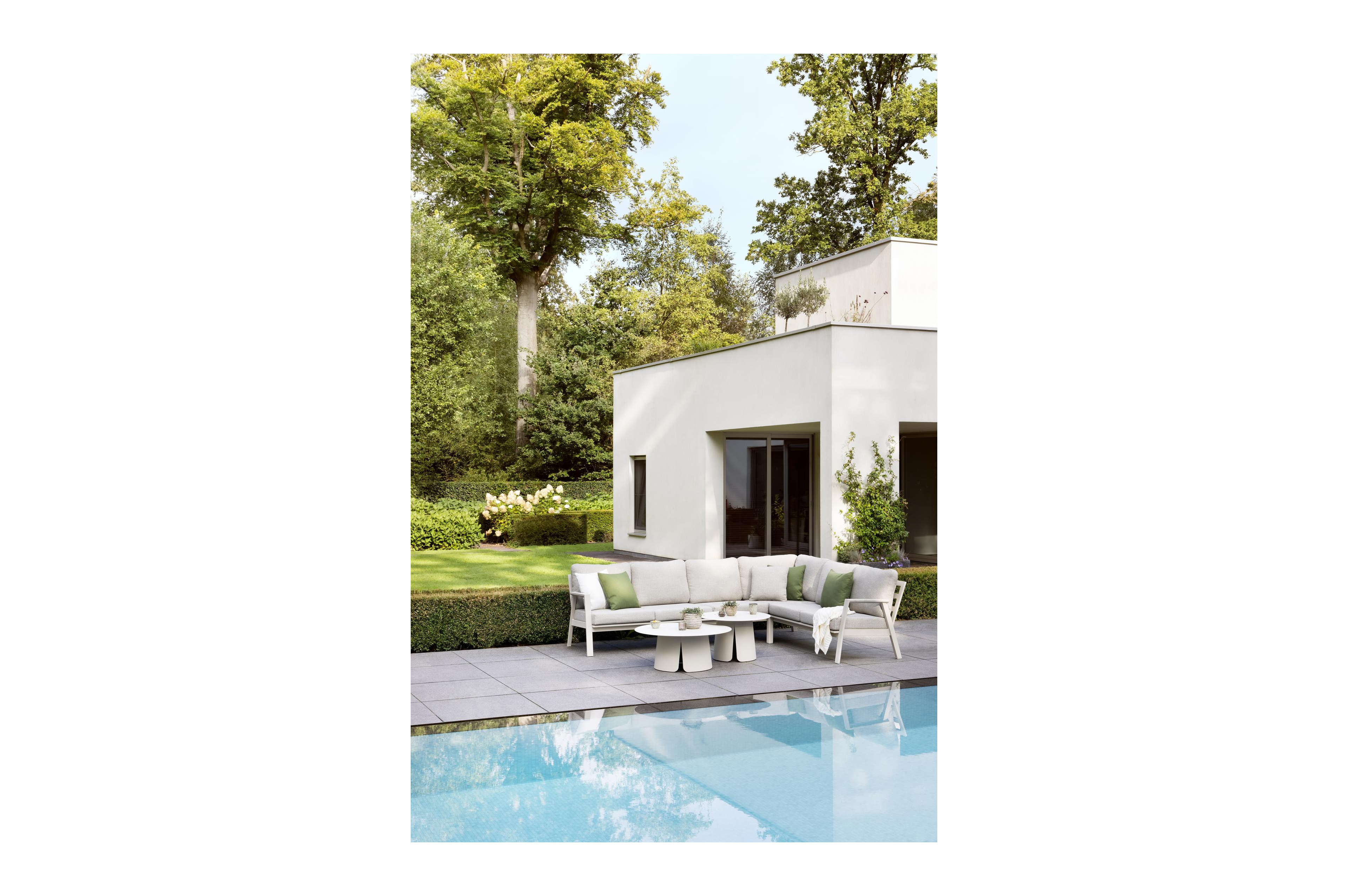 Avila loungehoek in beige aluminium met twilight granite weather+ softtouch kussens