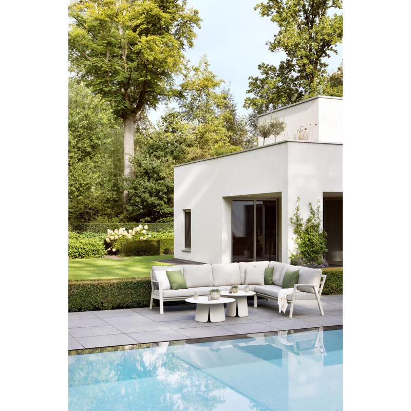 Avila loungehoek in beige aluminium met twilight granite weather+ softtouch kussens