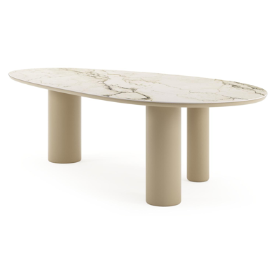Amico tuintafel mango in beige aluminium en volkeramiek Colorado Dunes - L 260 x B 130 x H 73.5 cm