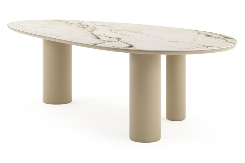 Amico tuintafel mango in beige aluminium en volkeramiek Colorado Dunes - L 260 x B 130 x H 73.5 cm