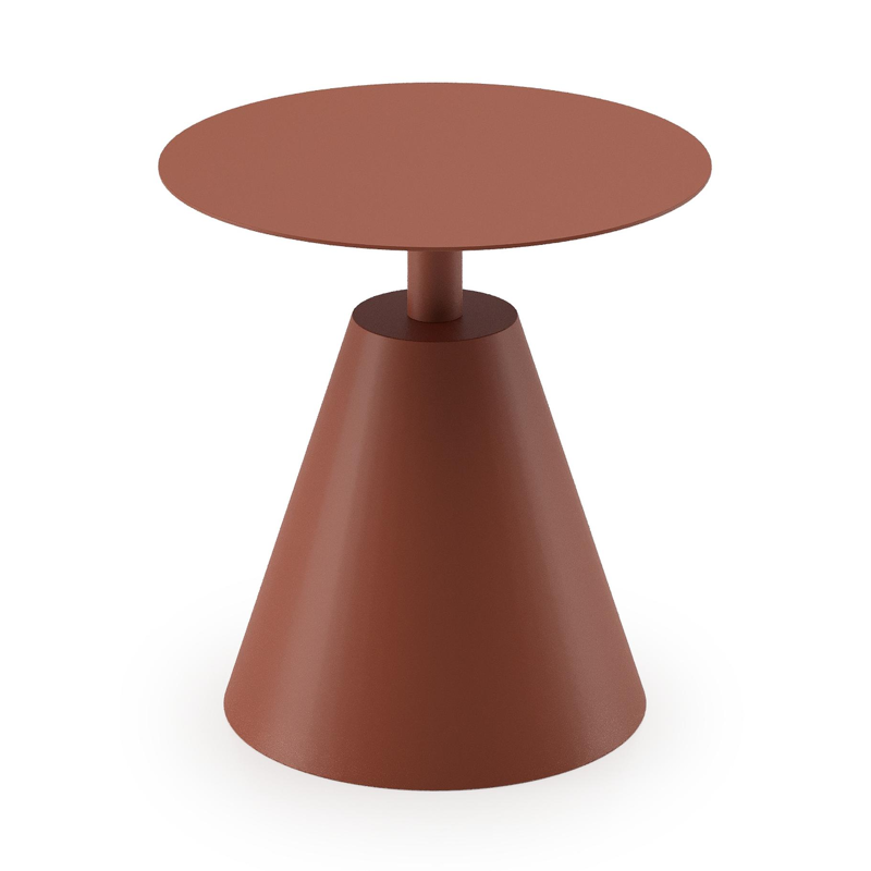 Table d'appoint Lucca en aluminium brun rouille - Diam. 50 x Haut. 50 cm